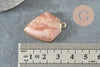 Pendentif hexagone aventurine rose,pendentif pierre,pendentif collier,pierre naturelle,pendentif aventurine naturelle,30mm, x1 G2309