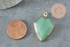 Pendentif hexagone aventurine verte naturelle 30mm, x1 (G5173)