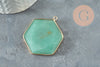 Pendentif hexagone aventurine verte,pendentif pierre,pendentif collier,pierre naturelle,pendentif aventurine naturelle,45mm, x1 G2427