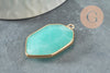 Pendentif hexagone jade bleu pendentif pierre,pendentif collier,pierre naturelle,pendentif jade,jade naturel,36mm x1 G1624