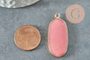 Pendentif hexagone jade naturel rose 37mm,Pendentif pour bijoux, pendentif pierre,pendentif collier,pendentif jade naturel, x1 G2392