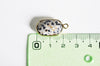 Pendentif hexagone jaspe dalmatien,pendentif pierre, support doré,création bijou pierre naturelle,jaspe naturel,25mm, x1, G1866