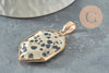 Pendentif hexagone jaspe dalmatien,pendentif pierre,jaspe naturel,pendentif jaspe,pendentif géométrique,30mm, x1 G1472