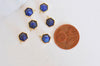 Pendentif hexagone lapis Lazulis,pendentif pierre, Pendentif lapis Lazulis,lapis naturel,pierre naturelle,9.5mm, x2 -G0860