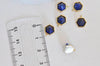 Pendentif hexagone lapis Lazulis,pendentif pierre, Pendentif lapis Lazulis,lapis naturel,pierre naturelle,9.5mm, x2 -G0860