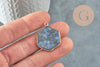 Pendentif hexagone lapis lazulis,pour bijoux, pendentif pierre, pierre naturelle, pendentif bleu,lapis lazulis naturel,30-31mm, x1 G5420