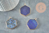 Pendentif hexagone lapis lazulis,pour bijoux, pendentif pierre, pierre naturelle, pendentif bleu,lapis lazulis naturel,30-31mm, x1 G5420