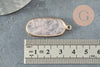 Pendentif hexagone quartz rose naturel 37mm, pendentif pierre, pierre naturelle, pendentif rose,quartz rose naturel, x1 G2819