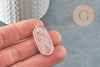 Pendentif hexagone quartz rose naturel 37mm, pendentif pierre, pierre naturelle, pendentif rose,quartz rose naturel, x1 G2819