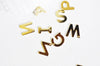 Pendentif lettre initiale alphabet acier inoxydable doré 10mm, x1 (G3071)