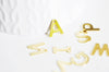 Pendentif lettre initiale alphabet acier inoxydable doré 10mm, x1 (G3071)