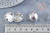 Pendentif locket rond boule finition or blanc rhodium18mm, médaillon photo,pendentif locket platine, création collier, x1-G8253