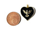 Pendentif médaille coeur oiseau émail laiton doré 18K pendentif laiton coeur,sans nickel,22.5mm, l'unité G4273