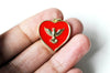 Pendentif médaille coeur oiseau émail laiton doré 18K pendentif laiton coeur,sans nickel,22.5mm, x1 G4273