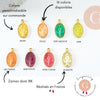 Pendentif médaille ovale Vierge Marie zamac doré émaillée 17.5mm x1 ou x5 (G8839)