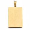 Pendentif médaille rectangle tempérance acier 201 doré inoxydable 40mm, pendentif carte tarot, X1 G6083