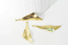 Pendentif médaille triangle martelée laiton brut 40mm, pendentif triangle couleur or création bijoux DIY, x2 G1225