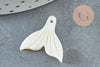 Pendentif nacre blanche naturelle queue de poisson,pendentif nacre,coquillage blanc, 19mm, x1 G4150