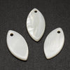 Pendentif navette nacre blanche naturelle perle ovale,nacre naturelle,coquillage blanc,18mm,x 10, x1 G0537