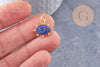 Pendentif oeil lapis lazuli naturel argent 925 doré 18K 15mm,pendentif amulette pierre naturelle x1 (G9868)