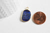 Pendentif oval lapis lazulis, Pendentif bijou pierre naturelle, pendentif pierre naturelle,lapis lazulis naturel,25mm, x1 (G3788)