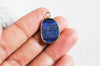 Pendentif oval lapis lazulis, Pendentif bijou pierre naturelle, pendentif pierre naturelle,lapis lazulis naturel,25mm, x1 (G3788)