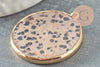 Pendentif ronc jaspe dalmatien, support doré, pierre naturelle,jaspe naturel,36mm, x1 G2814