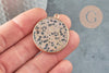 Pendentif ronc jaspe dalmatien, support doré, pierre naturelle,jaspe naturel,36mm, x1 G2814