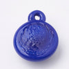 Pendentif rond Mauvais Oeil verre bleu,pendentif verre artisanal chance pour création bijoux, 12mm, x1 G3236