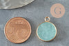 Pendentif rond jade bleu turquoise,jade naturel,pendentif rond,20.5mm, x1 G4287