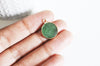 Pendentif rond jade vert, naturel,pendentif rond,20.5mm, x1 G2171