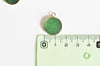 Pendentif rond jade vert, naturel,pendentif rond,20.5mm, x1 G2171