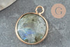 Pendentif rond labradorite naturelle 20mm,pendentif pierre naturelle pour création de bijoux, x1 - G1013