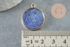 Pendentif rond lapis lazuli naturel laiton doré 26mm,lapis lazuli naturel,pendentif rond,26mm, X1 G0050