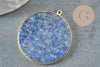 Pendentif rond lapis lazulis, pierre lapis lazuli naturel,pendentif rond,32-34mm, X1 G3642