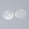 Pendentif rond nacre blanche, pendentif coquillage blanc, coquillage naturel,création bijoux, 30mm,lot 10-20-50- G0358