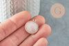 Pendentif rond quartz rose,cristal rose,pendentif pierre,quartz rose naturel,20mm, x1 G1045