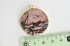 Pendentif rond rhodonite,rhodonite Naturelle,pendentif rhonodite,35mm, x1 G2815