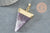 Pendentif triangle améthyste violette, fournitures créatives, pendentif pierre, support doré, création bijoux, pierre naturelle, 33mm, x1 G1362