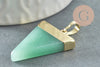 Pendentif triangle aventurine verte, fournitures créatives, pendentif pierre, support doré, création bijoux, pierre naturelle, 33mm, x1 G1744