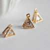 Pendentif triangle or rose cristal zircon,pendentif or rose,pendentif cristal, création bijoux,11mm,x 4, G0681