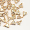 Pendentif triangle or rose cristal zircon,pendentif or rose,pendentif cristal, création bijoux,11mm,x 4, G0681