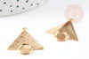 Pendentif triangle support cabochon doré 16K,apprêt doré sans nickel, Pendentif doré , bijoux pierre,29mm, X2 G3434