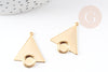 Pendentif triangle support cabochon doré 16K,apprêt doré sans nickel, Pendentif doré , bijoux pierre,29mm, X2 G3434