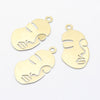 Pendentif visage laiton brut, fournitures pour bijoux, laiton brut,pendentif minimaliste ,bijoux moderne, x1 33.5mm-G1224