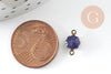 Pendentifs doré Fleur émail bleu paillettes pour création bijoux,9mm, X10 G4303