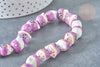 Perle Chat chanceux porcelaine violet 14mm, perle céramique, fabrication bijoux animal, perle chance, x5 G7997