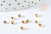 Perle Intercalaire donut acier 304 doré lisse 4x2mm, perles dorées pour création bijoux, x 10 G8480