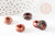 Perle Rondelle donut Jaspe marron marbré naturelle 14mm, rondelle pierre pour création bijoux x2 G9211