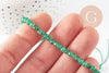 Perle abacus jade naturel teinté vert clair 4x2mm, perle facette pierre naturelle, x1 Fil de 35cm, G3070